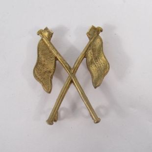 Brass Crossed Flags Arm Badge