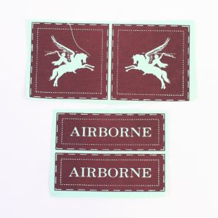 British 1st & 6th Light Blue Printed Airborne Division Badge set