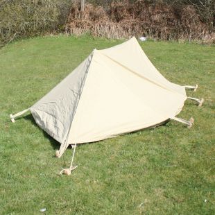 Kay Canvas British Army Bivi Tent with Pegs and Poles Tan