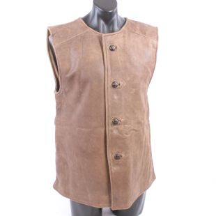 British Army Jerkin Brown Leather Waist Coat by Kay Canvas