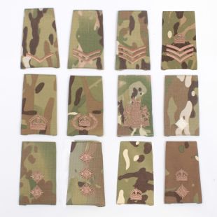 British Multicam Rank Slide Kings Crown Bronze Stitching