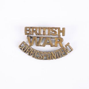 British War Correspondent Badge Brass