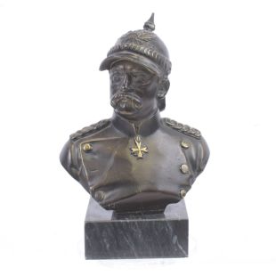 Bronze Bust of Otto Von Bismarck with marble plinth