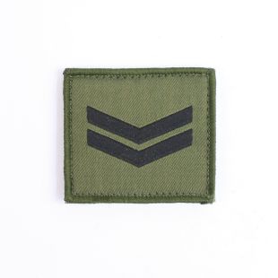 Corporal rank patch hook and loop backed. Green