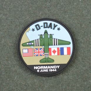 D Day C47 Dakota 1944 Hook and loop round badge