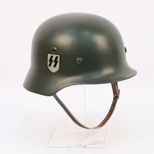 M35 German Infantry Helmet. Field Grey Double SS Decal