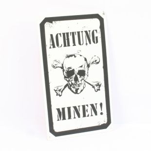 Achtung Minen metal sign