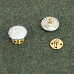 17 mm Screw Back Buttons for Shoulder Boards x 2. Silver