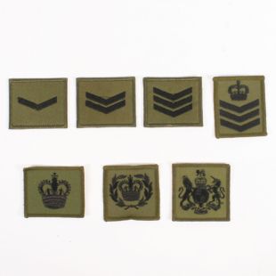 Green Sew On Rank Patches