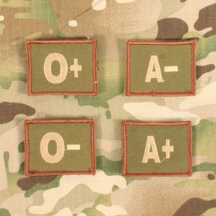 Blood Group Hook and loop Patch multicam