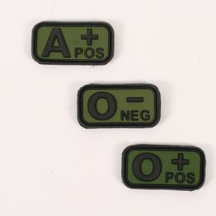 Rubber Blood Group Hook and loop Badge
