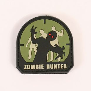 Zombie Hunter Hook and loop Rubber Badge Green