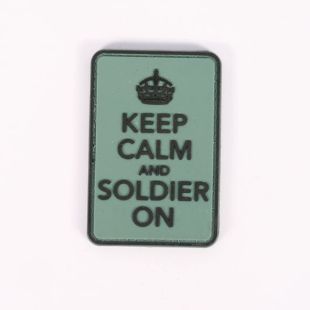 Keep Calm and Soldier On Hook and loop Patch Green