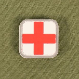 Small Hook and loop Rubber Red Cross Badge