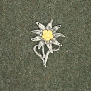 German Heer, Army Edelweiss Cap Badge Metal Mans