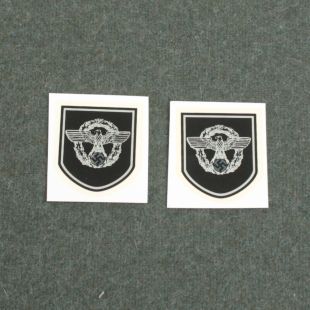 Field Police helmet decal Shield Design Transfer for German Helmet x 2