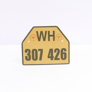 German Army Metal Number Plate