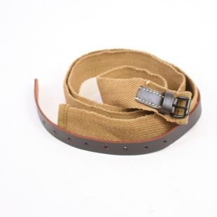 German Canvas Trouser Belt with Brown Leather