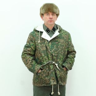 Peas Pattern Camouflage Parka WW2 German SS Winter Padded Reversible to white Jacket by RUM