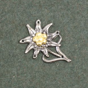 German WW2 Heer, Army Edelweiss Cap Badge Metal Mans