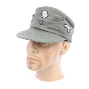 German WW2 M43 Field Cap With Waffen SS Eagle Badge on the Side