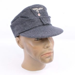 German WW2 M43 Luftwaffe Cap with 1 piece Enlisted Mans Badge Sewn on