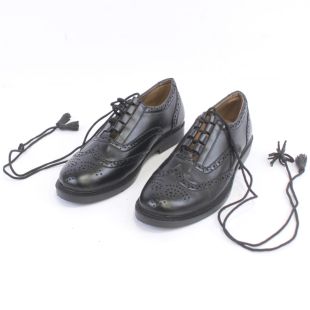 Ghillie Brogue Kilt Shoes Traditional Scottish Black