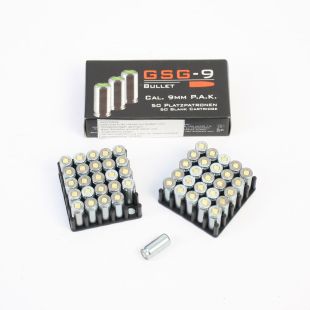 GSG 9mm Blanks x 50 for magazine fed blank firing replicas by GSG