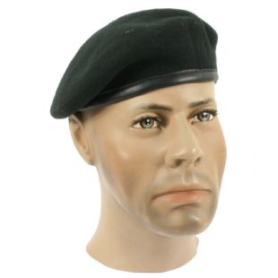 Rifles Regiment Small Crown Beret, Rifle Green wool Silk Lined leather band