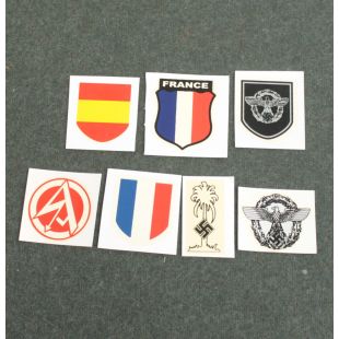 Helmet Transfer Helmet Decals for WW2 German Helmets Assorted Pack of 7