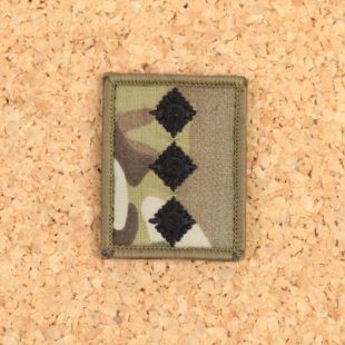 Hook and Loop Multicam Rank Patch Black Captain