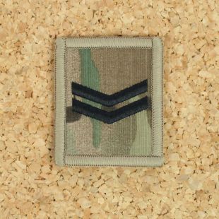 Hook and Loop Multicam Rank Patch Black Corporal