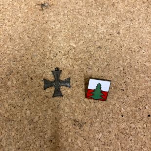 Polish miniature badge, 3DSK 3rd Carpathian Rifle Div and Cross of Valour