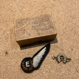RAF Flight Engineer Half Brevet with medal box and good luck badge 
