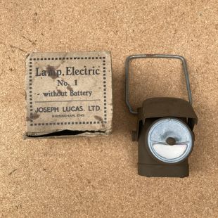 British Army Lamp No1 electric ( Joseph Lucas Birmingham) in box 