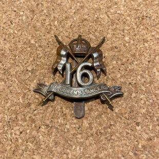 16th  The Queens Lancers Cap Badge Original Stamped " Firmin London"