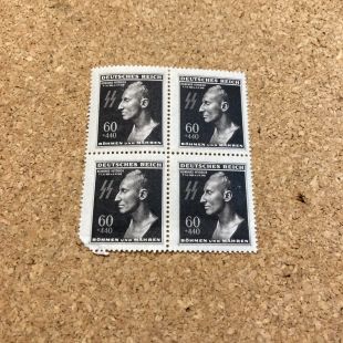 WW2 Reinhard Heydrich  Postal Stamps x 4 Original