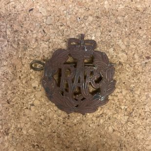 RAF brass Queens Crown badge Original 