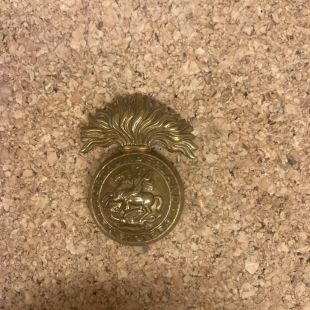 Original Royal Northumberland Fusiliers Brass Cap badge