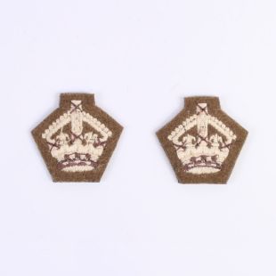 Khaki British Army Officers Cloth Rank kings Crowns
