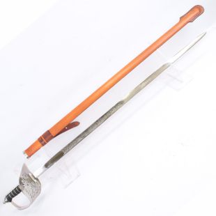 King Charles 3rd CIIIR 1897 Infantry Officers Sword with Sam Browne Scabbard by Lantern Amouries