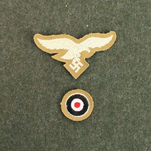 Luftwaffe White Eagle and Cockade Cap Badge set Tropical by RUM