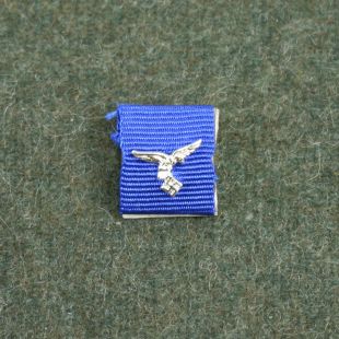 Luftwaffe Long Service medal ribbon on a backing plate