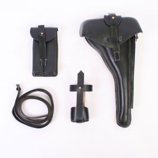 Luger P08 Artillery Holster Set Black