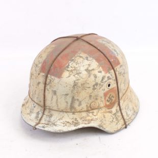 M40 Original German Helmet SS painted white with red cross size 58