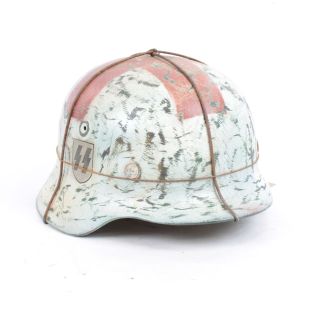 M40 Original German Helmet White, Medical cross, SS single decal size 57cms