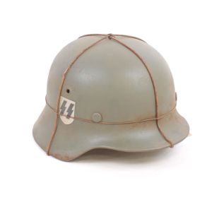 M40 Original German helmet with Double SS decals size 56 ET62 by Eisenhuttenwerke in Thale 