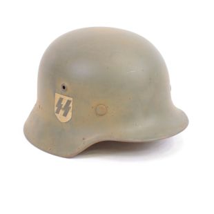 M40 Original German helmet with Double SS decals SE62 by Sachsiche Emaillier