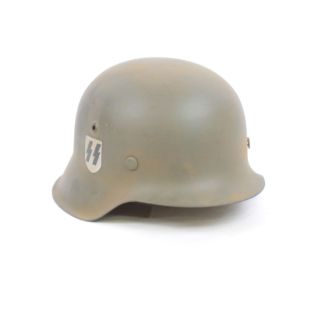 M42 Original German helmet with Single SS decal 57cms by Sachsiche Emailier Stanzerke 