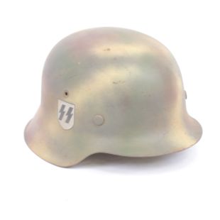 M42 Original Helmet 3 colour camo with SS Single Decal ET66 59cms 